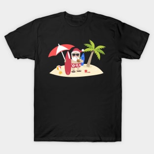 Santa Claus Surfing Hawaiian T-Shirt